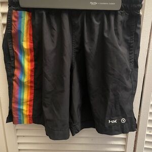 Unisex Athletic Shorts with Rainbow Side Stripe